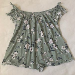 Cute floral off the shoulder top